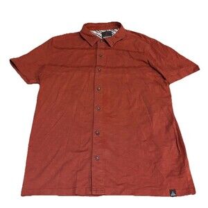 Prana Keylyn Organic Cotton Outdoor Button Shirt Sleeve Shirt Mens Medium Orange